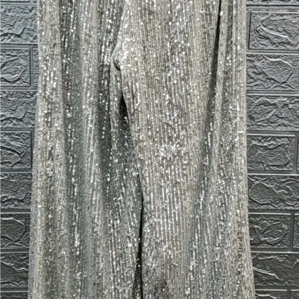Ann Taylor Silver sequence  Wide Leg Pants Sz 6 NWOT